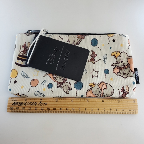 Loungefly Disney Dumbo & Timothy Q. Mouse  Cosmetic Bag 8" x 4" NWT Pencil Case - Picture 5 of 7